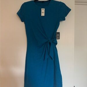 Express Blue Knot Midi Dress